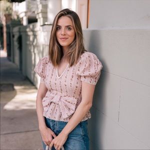 Rikki Bow-Embellished Floral-Print Top